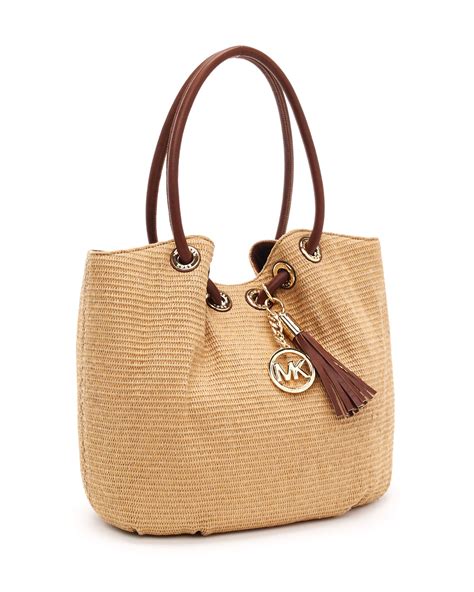 Michael Kors Medium Ring Shoulder Tote Strawmocha In Natural Lyst