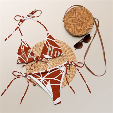 Weed Leaf All Over Print Recycled String Bikini Merry Christmas Holiday Ho Ho Ho Pot Head