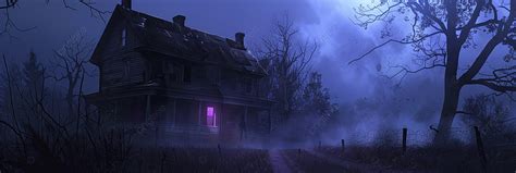 A Haunted House With Ominous Moonlight Spooky Atmosphere Background