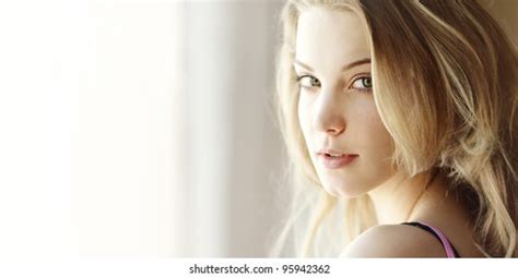 Portrait Beautiful Blonde Closeup Stock Photo 95942362 Shutterstock