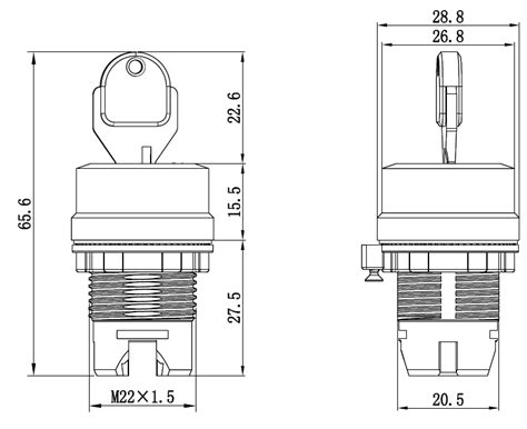 Головка переключателя с ключом на 2 положения с фиксацией ...