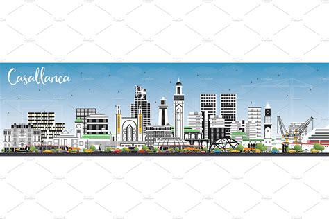 Casablanca Morocco City Skyline | People Illustrations ~ Creative Market