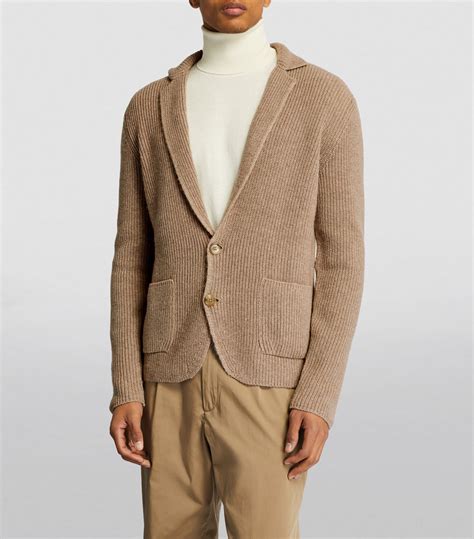 Mens Ralph Lauren Purple Label Brown Cashmere Cardigan Harrods