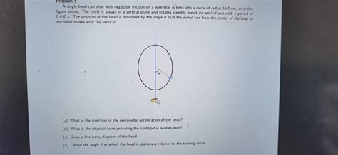 Solved Problem 5 A Single Bead Can Slide With Negligible Chegg