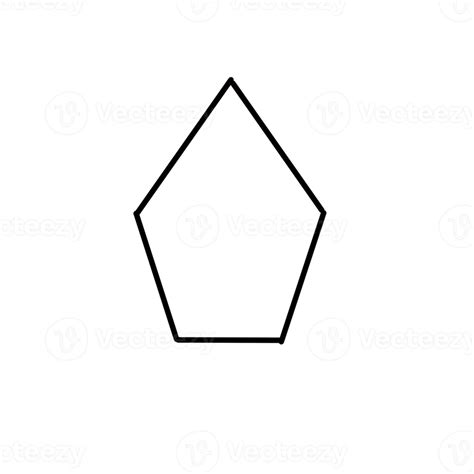 pentagono forma negro garabatear organico linea mano dibujado  png