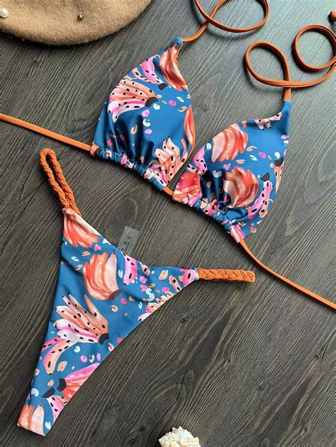 Swimwear Women Leopard Print Brazilian Bikini Set Sexy Thong Swimsuit