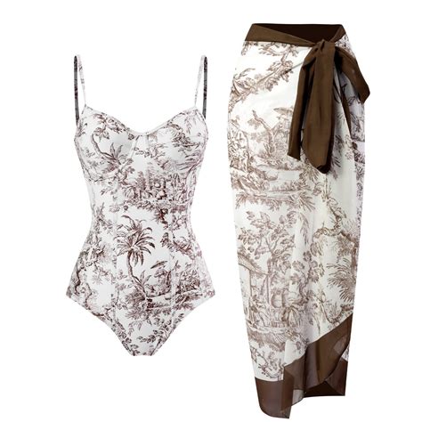 Zqgjb One Piece Bathing Suit For Women With Bikini Maxi Wrap Skirts
