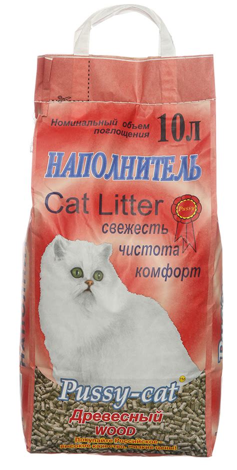 Наполнитель ПУССИ КЭТ древесный впитывающий 10 л PUSSY CAT