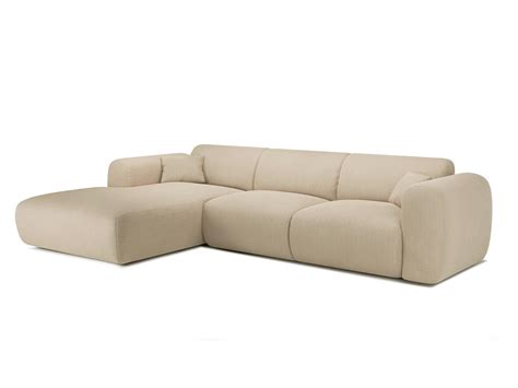 Sof Rinconera Ngulo Izquierdo De Tela Beige Estilo Design Pogni