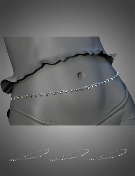X Fashion Dreams Mesh Lingerie Belly Chain For Genesis Females Daz D