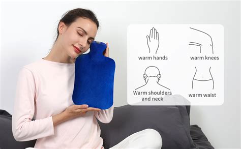 Samply Hot Water Bottle With Cover 2L Hot Water Bag For Hot And Cold Compress Hand Feet Warmer
