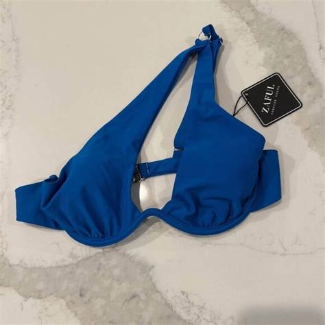 Zaful Swim Zaful Nwt One Shoulder Plunge Push Up Bikini Top Womens