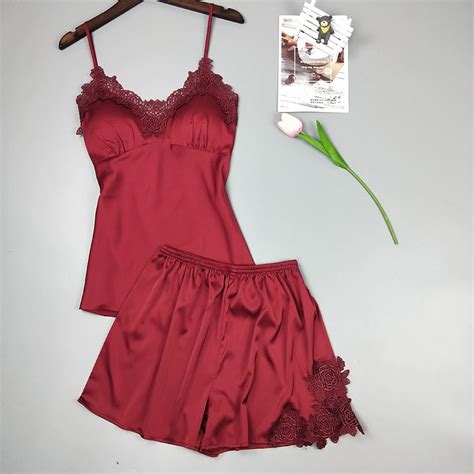 Secret Corner Tanya Sexy Lace Silk Nighties For Women Sexy Lingerie Sleepwear For Women Shopee