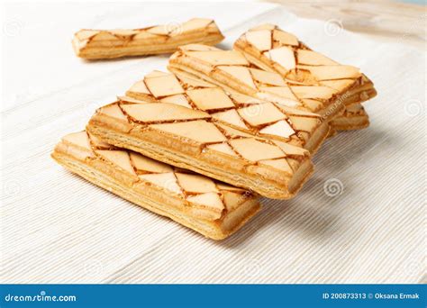 Sfogliatine Glassate Italian Puff Pastry Biscuits Closeup Stock Image