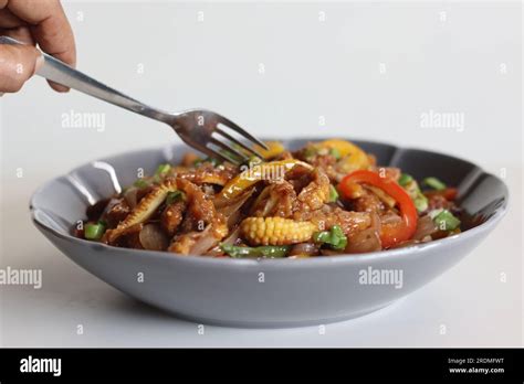 Baby Corn Chilly An Indo Chinese Dish With Crisp Fried Baby Corn In A