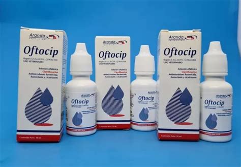 2 Oftocip 10 Ml Solución Oftálmica Perro Gato Infección Ojos en venta