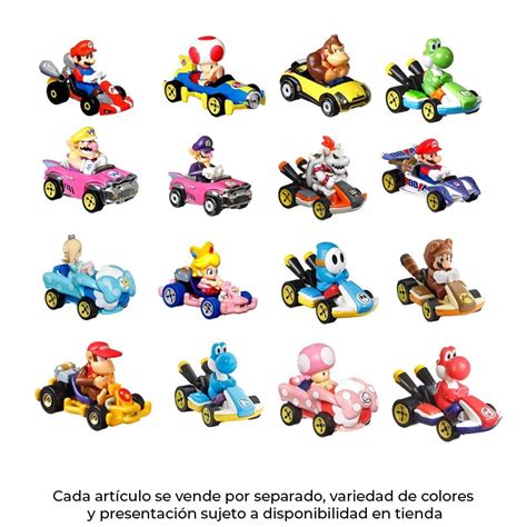 Veh Culo De Juguete Hot Wheels Mario Kart Replica Personajes Varios Modelos Pza Bodega
