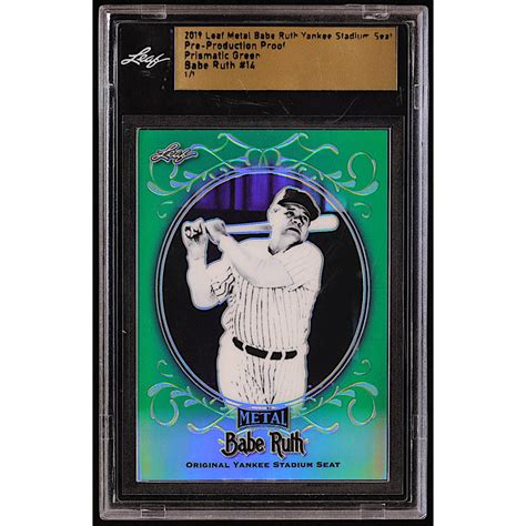 Babe Ruth Leaf Metal Babe Ruth Collection Yankee Stadium Seats Prismatic Green Pre