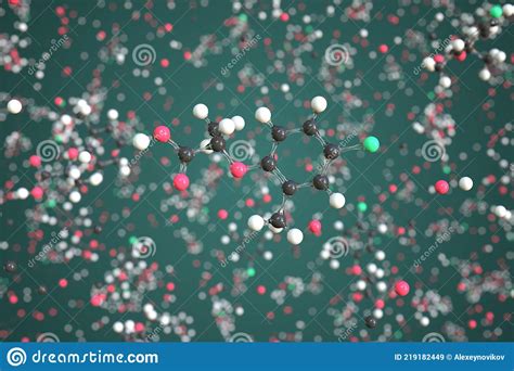 Mecoprop Molecule Made With Balls Scientific Molecular Model Chemical