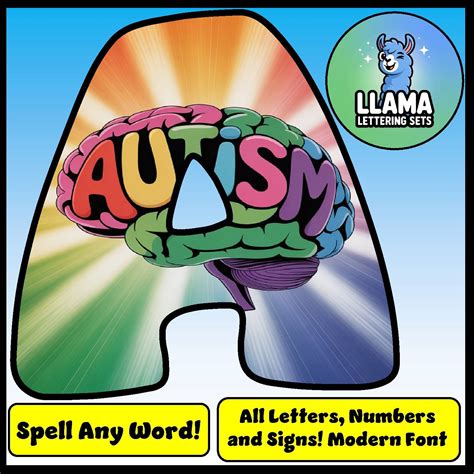 Autism Autistic Lettering Set Bulletin Board Display All Letters Numbers Signs