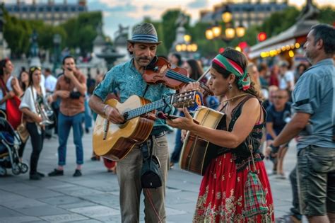 Premium Photo Musicians And Dancers Performing On The Streets Of Paris