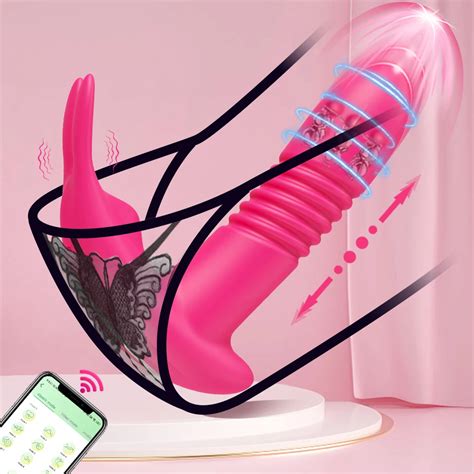 App Control Thrusting Vibrator For Women Clitoris Stimulator Bluetooth Rotating Telescopic Dildo