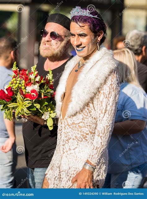 Gay Couples Parade On Avenida Paulista In Sao Paulo During The Gay Parade Editorial Image