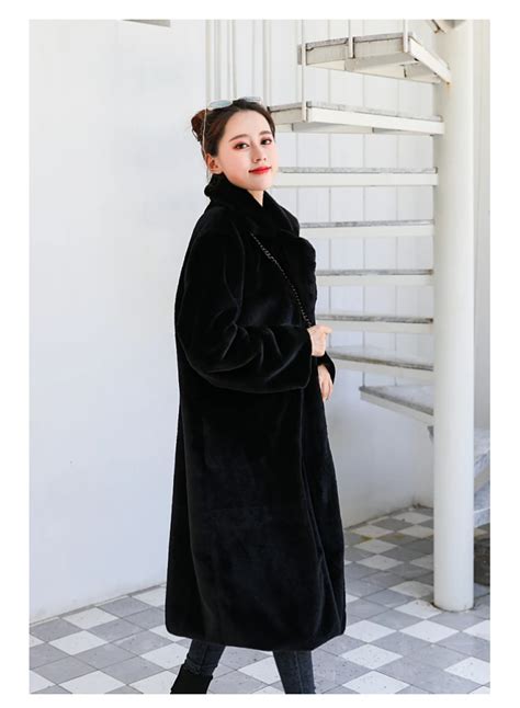 Шуба женская, теплая, большого размера, из искусственного меха | AliExpress