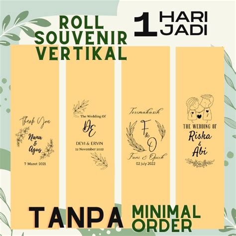 Jual Roll Souvenir Vertikal Label Souvenir Pernikahan Label Hijab