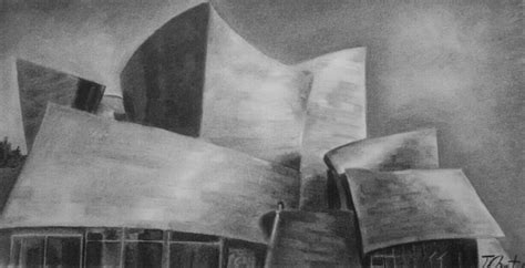 Walt Disney Concert Hall Dibujo A Carboncillo Abstract Artwork Pintura