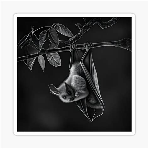 "Black and white pencil drawing of a Bat" Sticker for Sale by Pencil ...