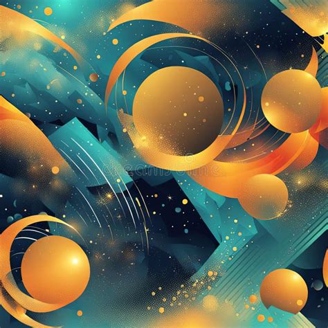 Contemporary Sphere And Swash Abstract Design Stock Illustration