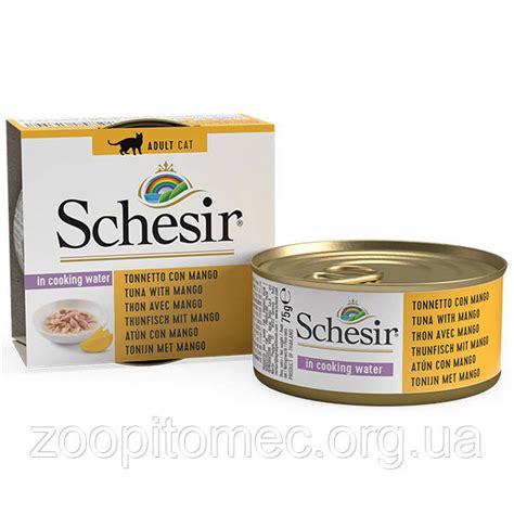Консерва для кошек Schesir (Шезир) Tuna Mango тунец с манго, банка 75 г ...