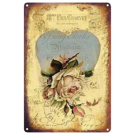 1pc Flower Metal Tin Sign Tin Sign Wall Decor Painting Wall Hanging