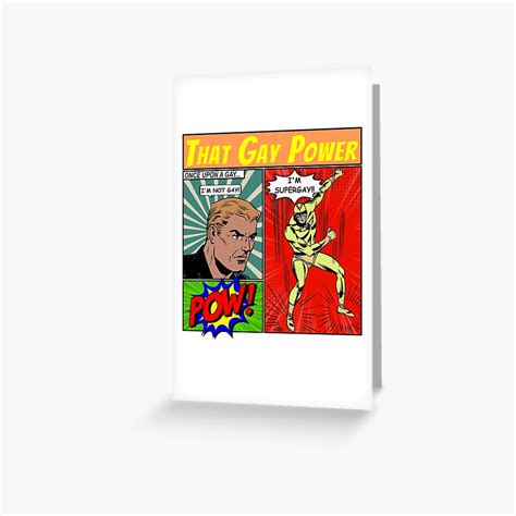 Super Gay Vintage Retro Gay Men Comic Superhero Meme Greeting Card For Sale By Lgbtee