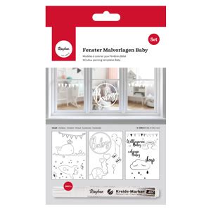 Rayher 70037000 Malvorlagen für Fensterdeko mit Kreidemarker