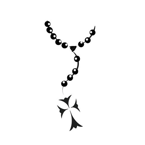 Desenho De Tatuagem Cristão Com Um Rosário 9747900 Vetor No Vecteezy