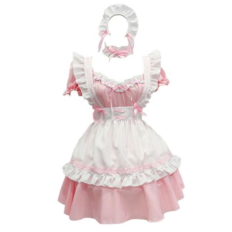 Joau Babydoll Maid Lingerie Dress For Women Ruffle Bow Mini Dress Maid Apron Outfit Halloween