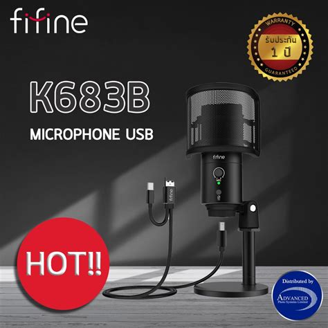 ไมโครโฟนคอนเดนเซอร์ FIFINE K683B USB MICROPHONE เชื่อมต่อ Type-C ได้ ...