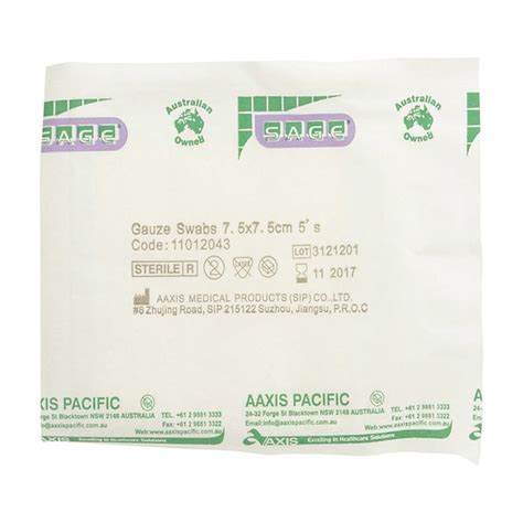 Gauze Swabs 75 X 75cm Sterile 5 Alpha Sport