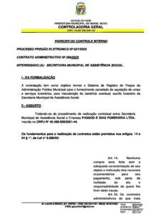 Parecer Do Contrato Srp Prefeitura Municipal De