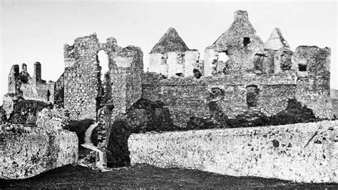 Dunluce Castle, Ireland hand coloured photo Victorian