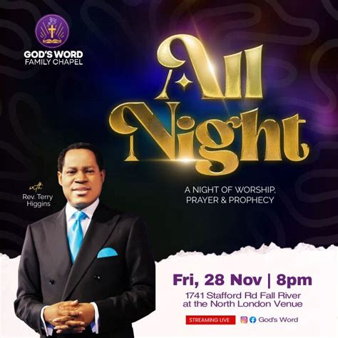 All Night Church Flyer Night Prayer Church Poster Church Poster Design