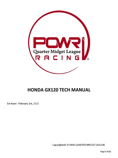 Honda GX 120 Tech Manual | PDF | Piston | Pipe (Fluid Conveyance)