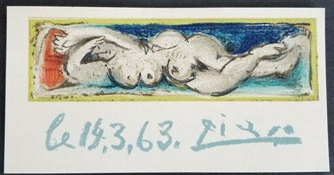 Pablo Picasso Reclining Nude Original Lithograph X Platesigned