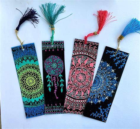 Handmade Mandala Bookmarks Etsy