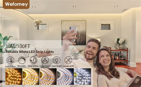 Amazon Wefomey White LED Strip Lights 100ft Dimmable LED Light