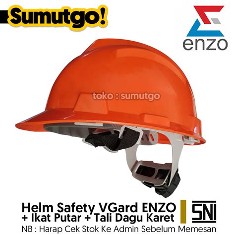 Jual Helm Safety Proyek Warna Orange Merek Enzo Ikat Kepala Putar