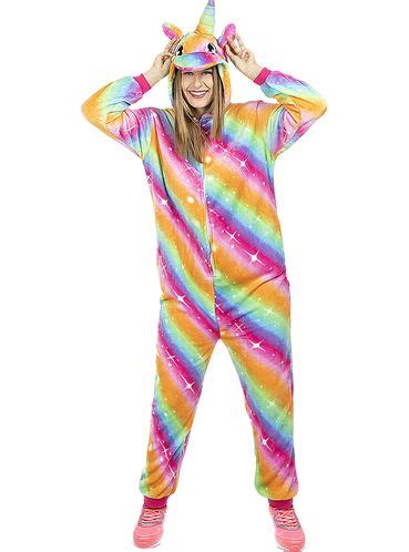 Veelkleurig Eenhoorn Onesie Kostuum Voor Volwassenen Volgende Dag