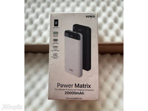 Verico Power Matrix Mah Battery Bank Power Bank Mah Fekete